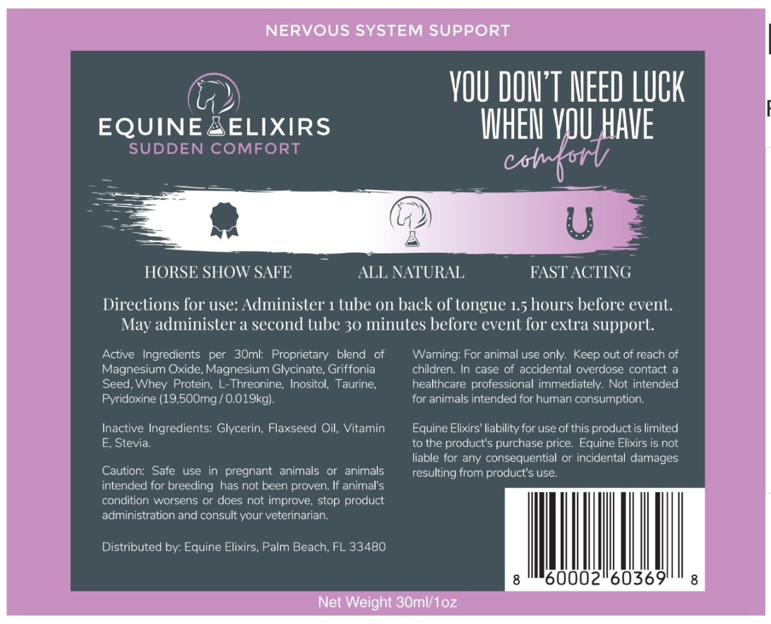 Equine Elixers Sudden Comfort
